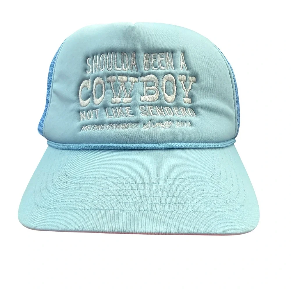 Sendero Provisions Co Shoulda Been A Cowboy Trucker Hat Blue Snapback Mesh Cap